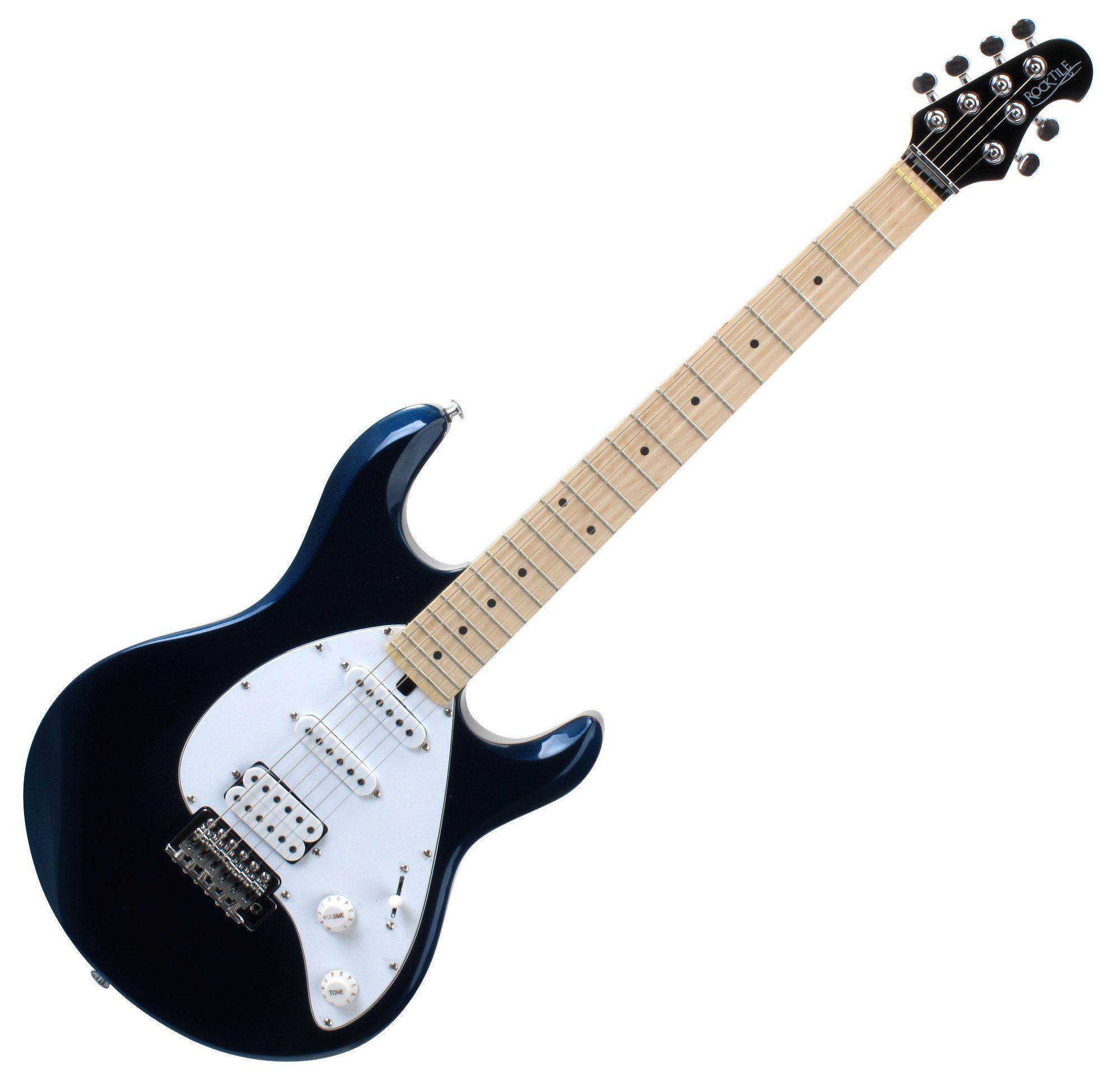 Rocktile E-Gitarre Pro MM250-MB elektrische Gitarre, Vintage String Thru Tremolo