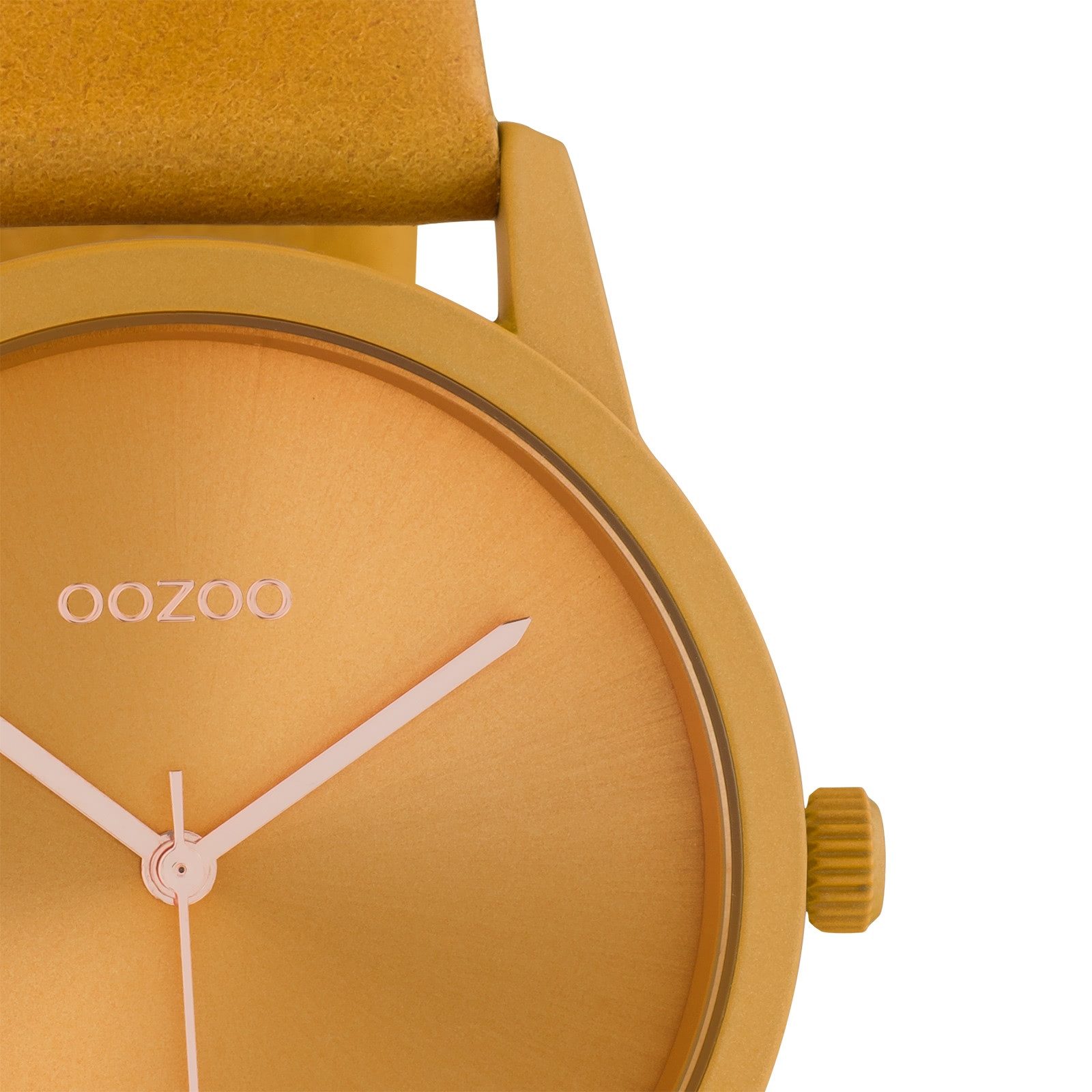 OOZOO Quarzuhr Oozoo Damen Armbanduhr gelb Analog, (Analoguhr), Damenuhr rund, mittel (ca. 38mm) Lederarmband, Fashion-Style