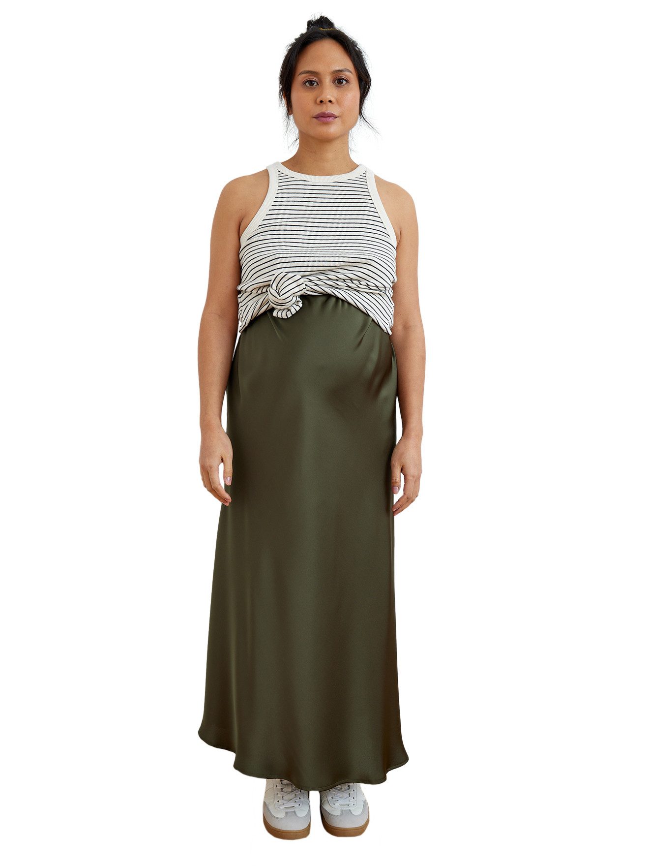 vertbaudet Umstandsrock Langer Umstandsrock in Satin-Optik