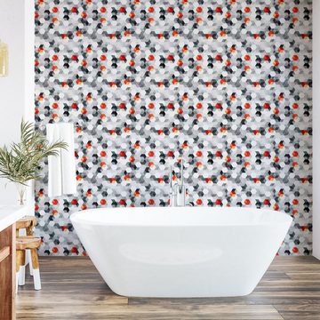 Abakuhaus Vinyltapete selbstklebendes Wohnzimmer Küchenakzent, Geometrisch Hexagons und Cubes