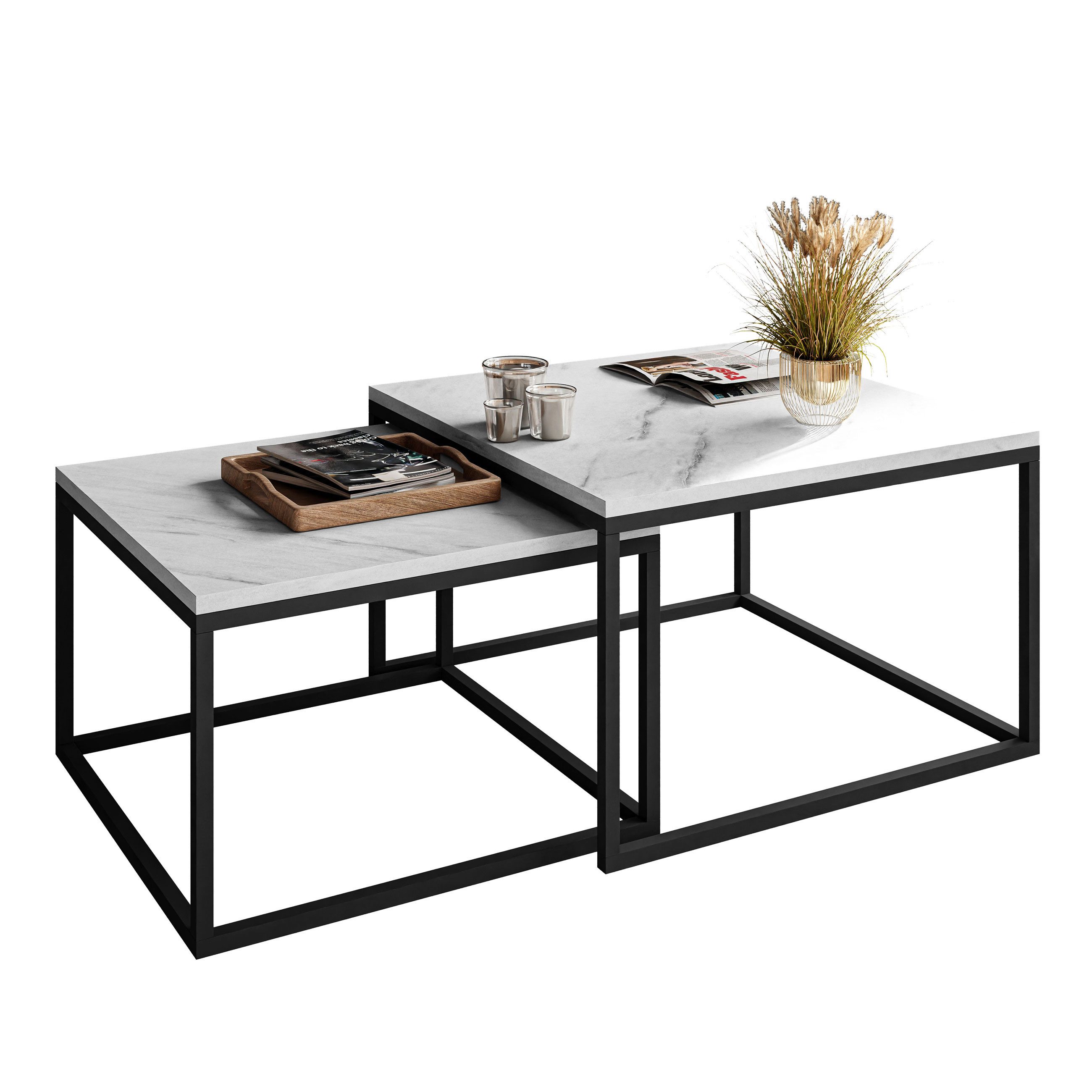 Lookway Couchtisch YOSHI 2in1 Levanto Marmor (2er-Set), Breite: 70 cm und 6 günstig online kaufen