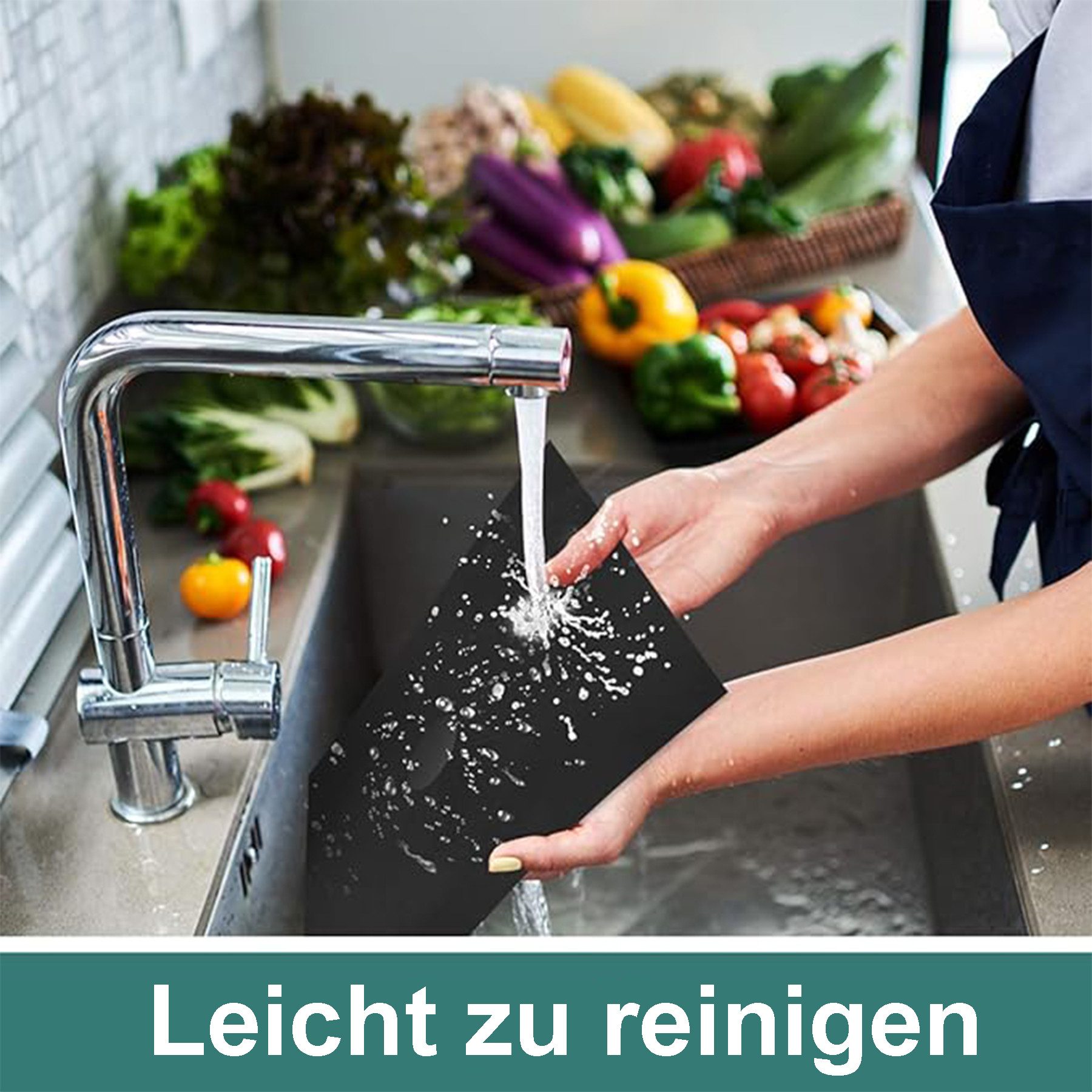 Keyura Herd-Abdeckplatte Gasherd Abdeckung für Gas Brenner und Gaskocher 10 Stück, (0,3 mm dick, 27 cm x 27 cm, passt auf die meisten Gas-Kochfelde, 10 tlg., Hält hohen Temperaturen stand, verformt sich nicht, langlebig), Aus Teflonmaterial gefertigt, schmutzabweisend und alterungsbeständig
