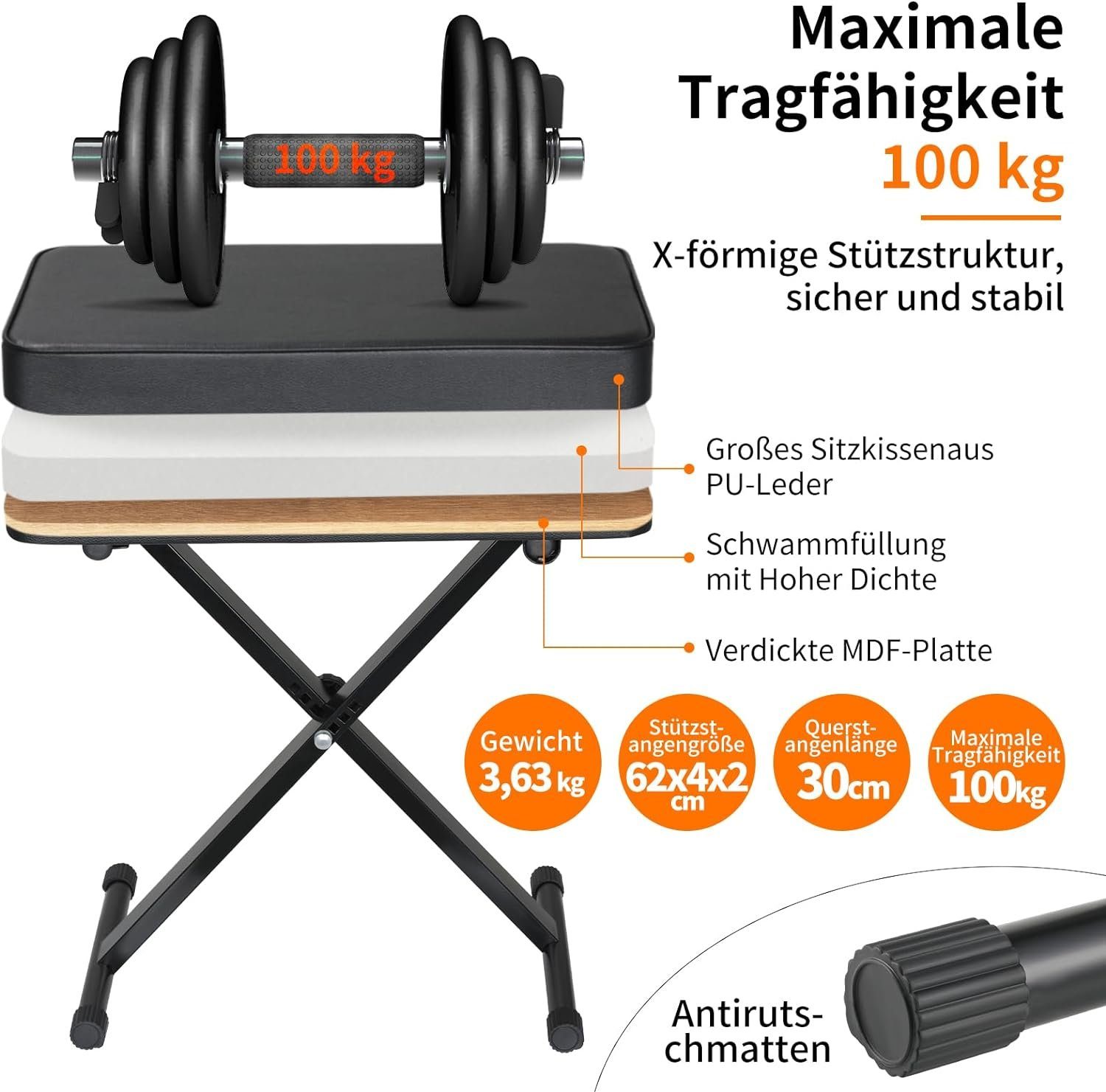 TLGREEN Klavierbank, Klavierhocker mit 8CM PU Kissen (Keyboardhocker, Klavi günstig online kaufen