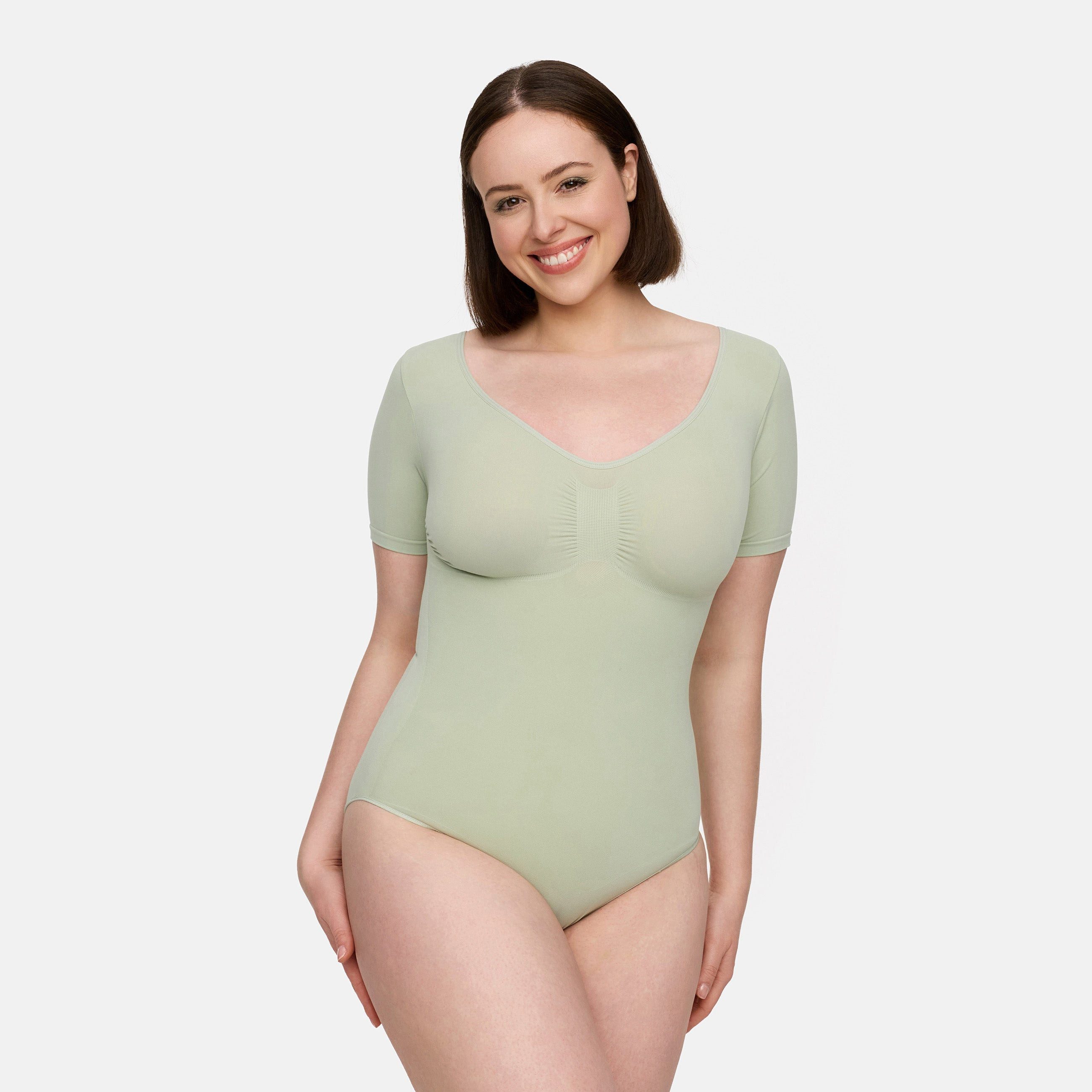 Creamy Fabrics Miederbody T-Shirt Bodysuit Sculpting Shapewear mit String-S günstig online kaufen