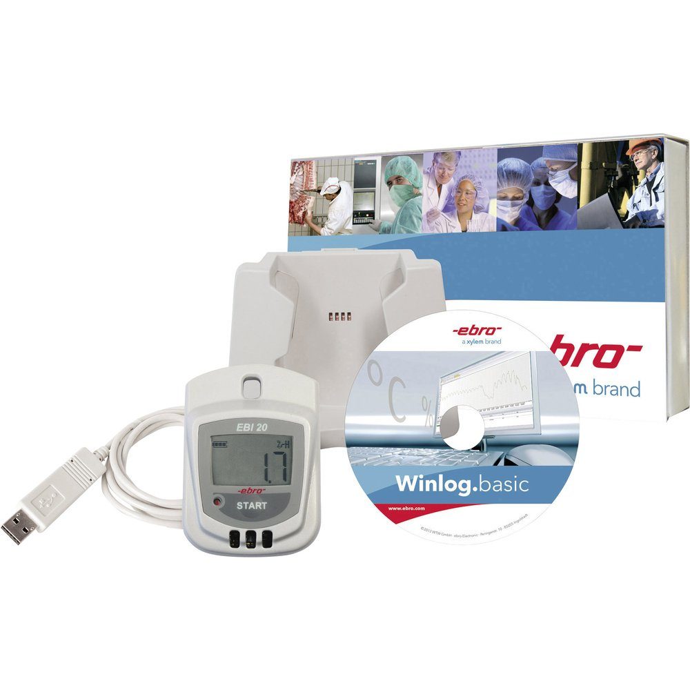 ebro Klimamesser ebro 1601-0048-Z EBI 20-TH1-Set Multi-Datenlogger Messgröße Luftfeuch, (EBI 20-TH1-Set)