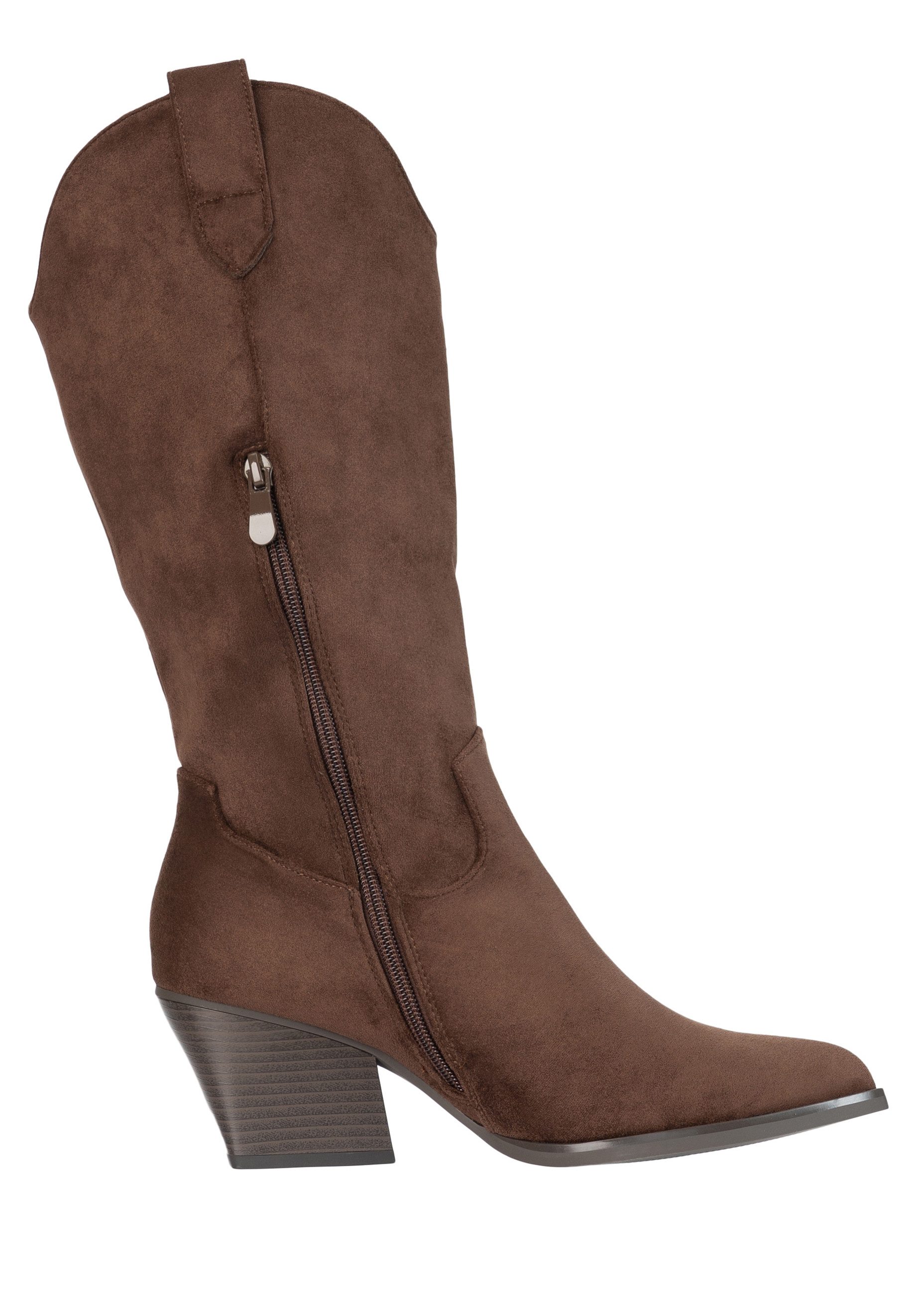 Day Vine Damen Cowboy Boots mit Fransendetails in Wildlederoptik Cowboystiefel