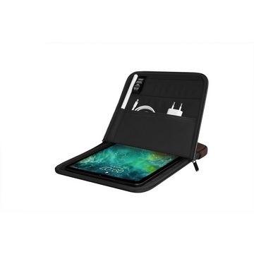 KMP Creative Lifesytle Product Tablet-Hülle Sleeve für iPad Air/2, Pro 9,7 5/6 Gen., 10,5/11 Anthracite/Brown 24,638 cm (9,7 Zoll), Materialmix aus bio-basiertem Material in Lederoptik und Textil