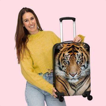 NoBoringSuitcases.com© Handgepäckkoffer Tiger - Schwarz - Porträt - Tiere 55x35x20cm, 4 Rollen, Koffer mit 4 rollen, Erwachsenen trolley, Reisekoffer