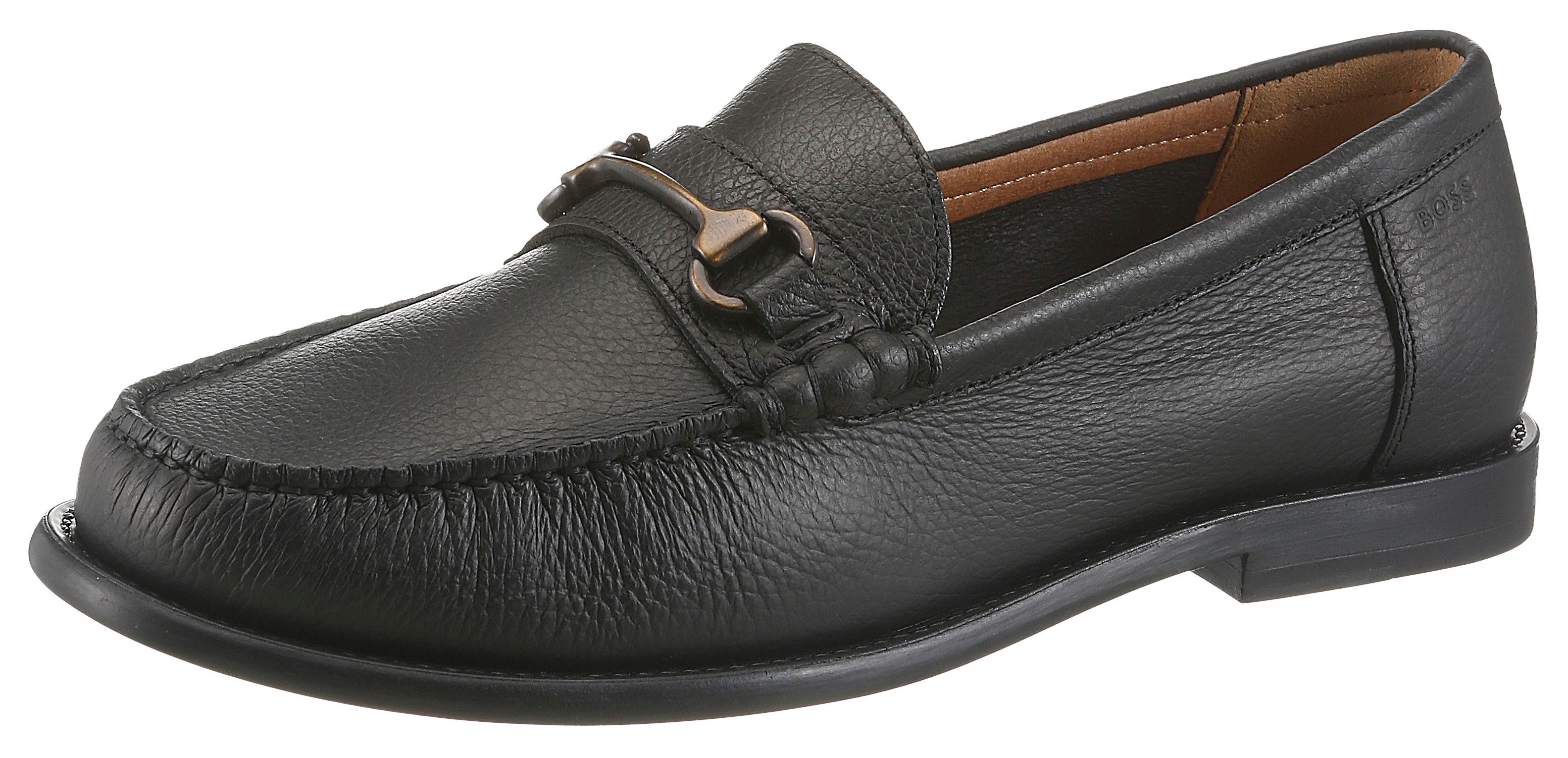 BOSS Tevan_Mocc Slipper Loafer, Halbschuh, Schlupfschuh mit Blockabsatz