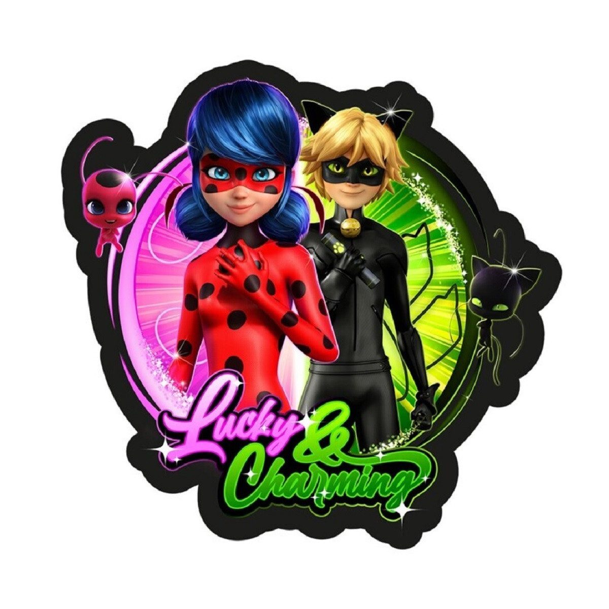 Miraculous - Ladybug Dekokissen Kuschelkissen – Flauschiges Kopfkissen für Mädchen & Jungen