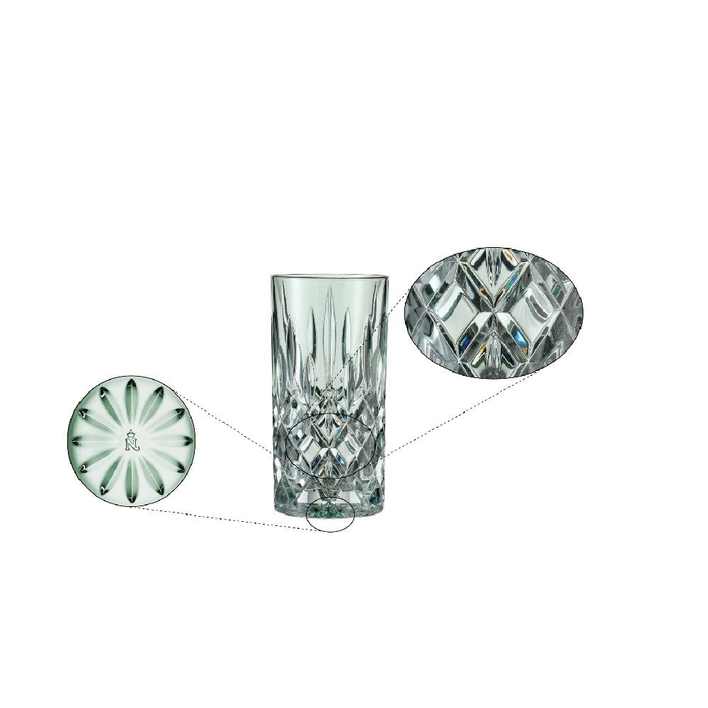 Nachtmann Cocktailglas Nachtmann Noblesse Longdrinkglas Mint 2er Set, Kristallglas
