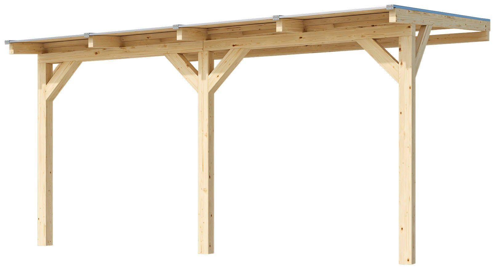 weka Terrassendach, Terrassenüberdachung aus verzugssteifem Leimholz, BxT: 348x322 cm, direkt farblich behandelbar, inkl. Befestigungs- und Dichtungsmaterial