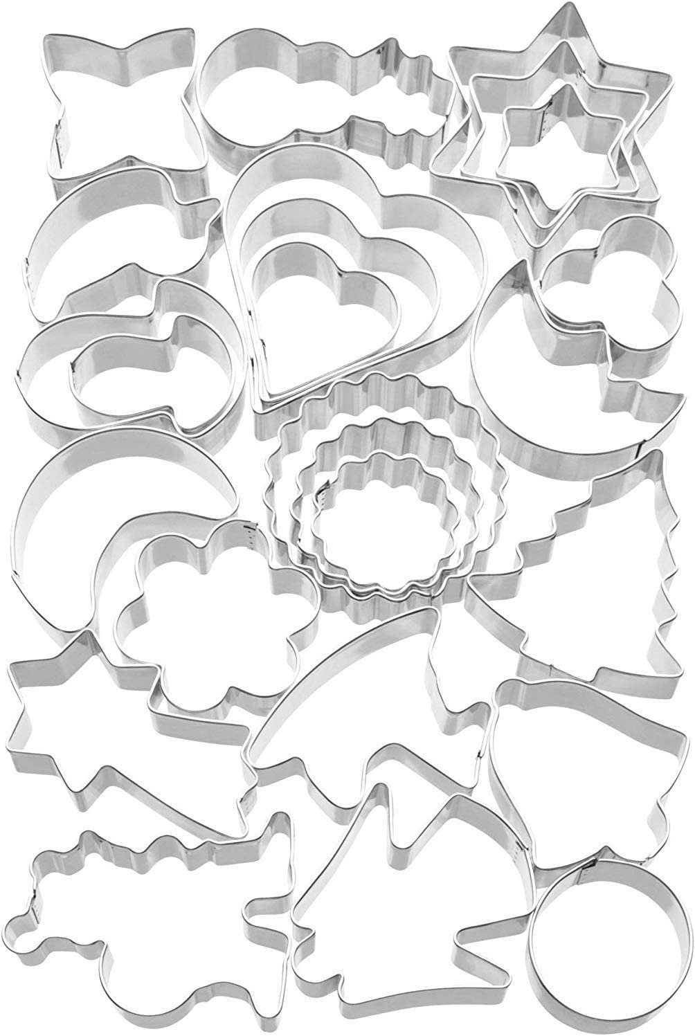 OMNIQI Weihnachts Ausstechformen 12-teilig - Edelstahl Plätzchenausstecher