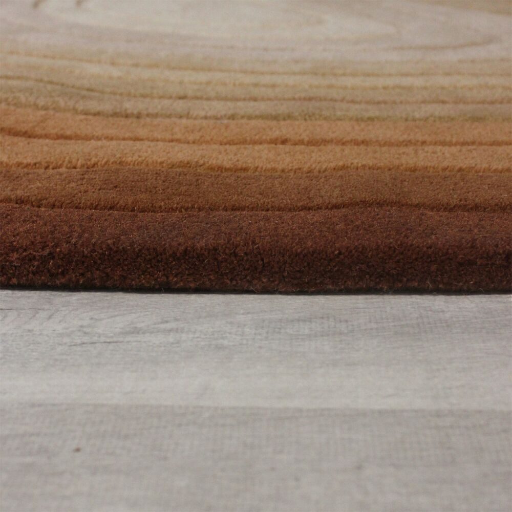KADIMA DESIGN Wollteppich Ei-Form, Farbverlauf, Ombre Wohnzimmer Teppich Wolle Oval 160x230, Oval, Höhe: 11 mm, Terrakotta, 100% Wolle, Kurzflor mit Hoch-Tief-Effekt