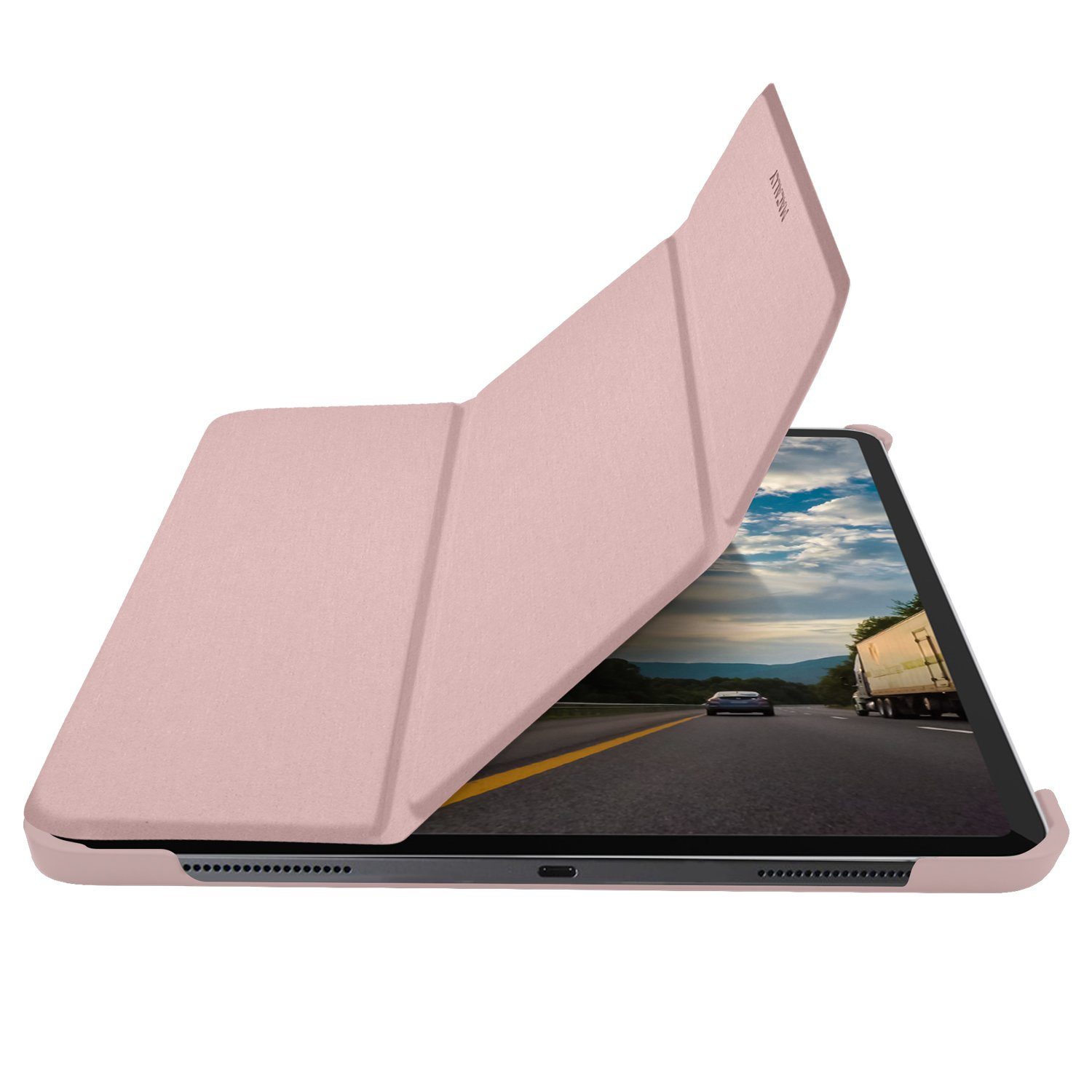 Macally Tablet-Hülle Schutz-Hülle Stand Smart Tasche Case Cover, für Apple iPad Pro 12,9" 4 Generation 2020, Apple Pencil kompatibel