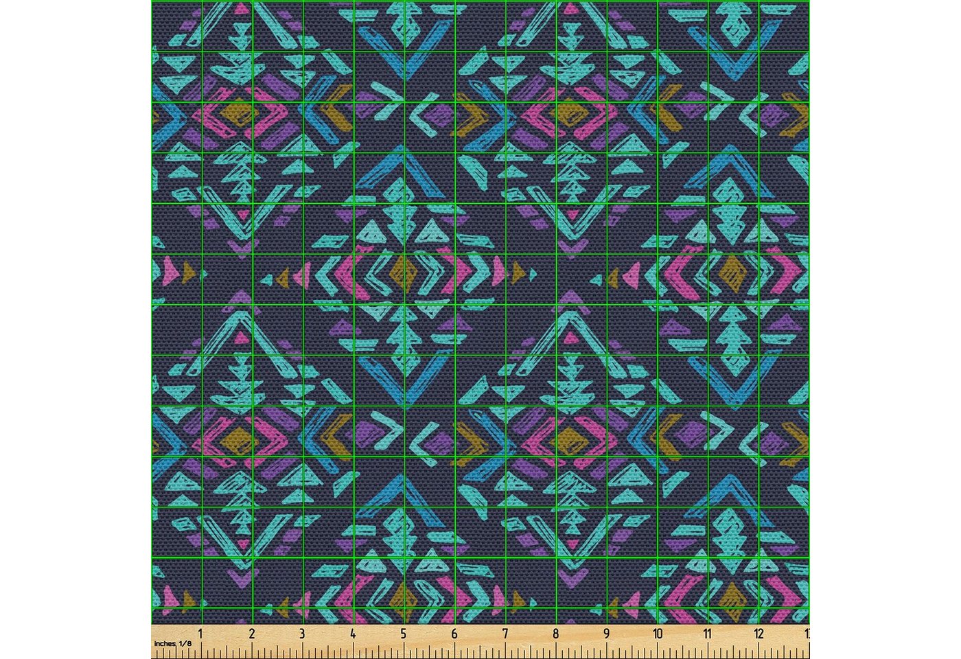Thumbnail - Abakuhaus Stoff Schön Gewebten Stoff für Polster und Wohnaccessoires, Stammes geometrische Motive