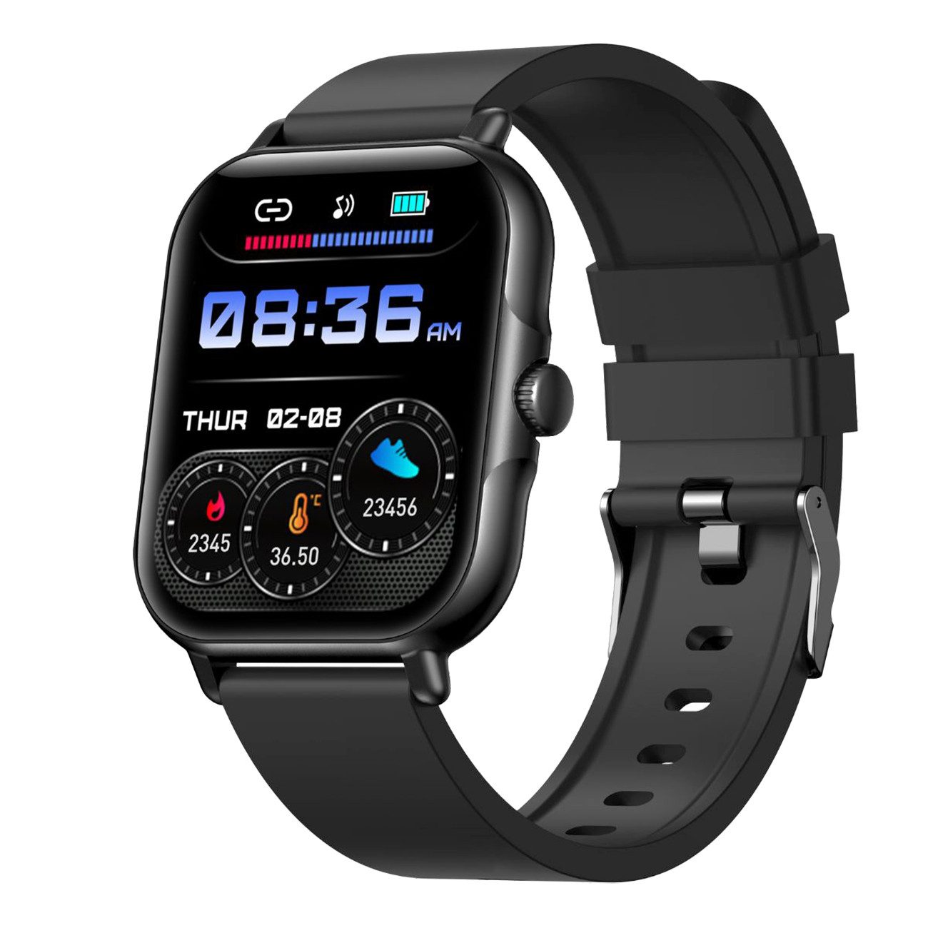 fontastic Smartwatch 1.83 Zoll Bluetooth Anrufe Fitness Tracker Puls SpO2 Smartwatch
