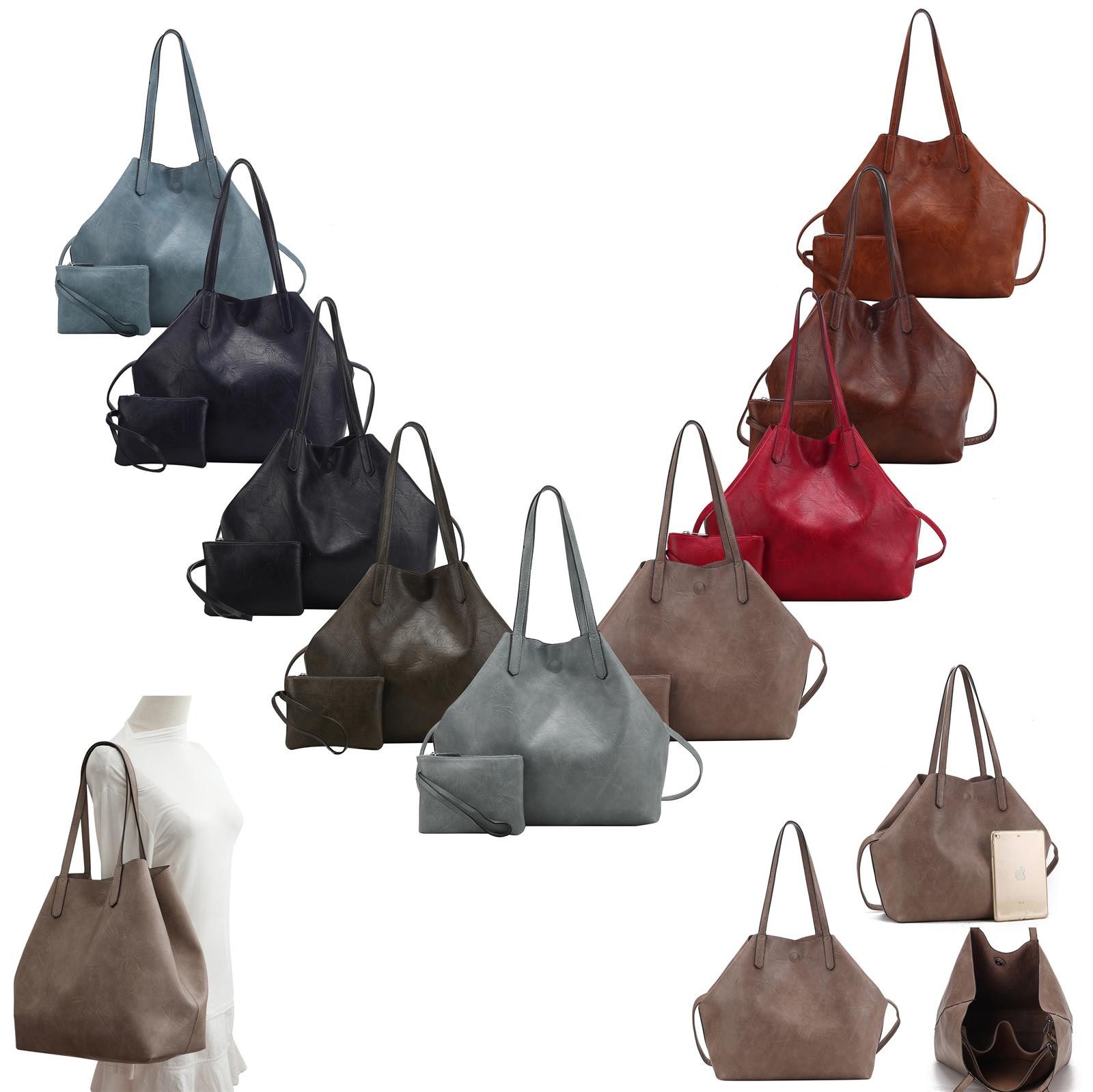 ITALYSHOP24 Schultertasche Damen Tasche SET 2in1 günstig online kaufen