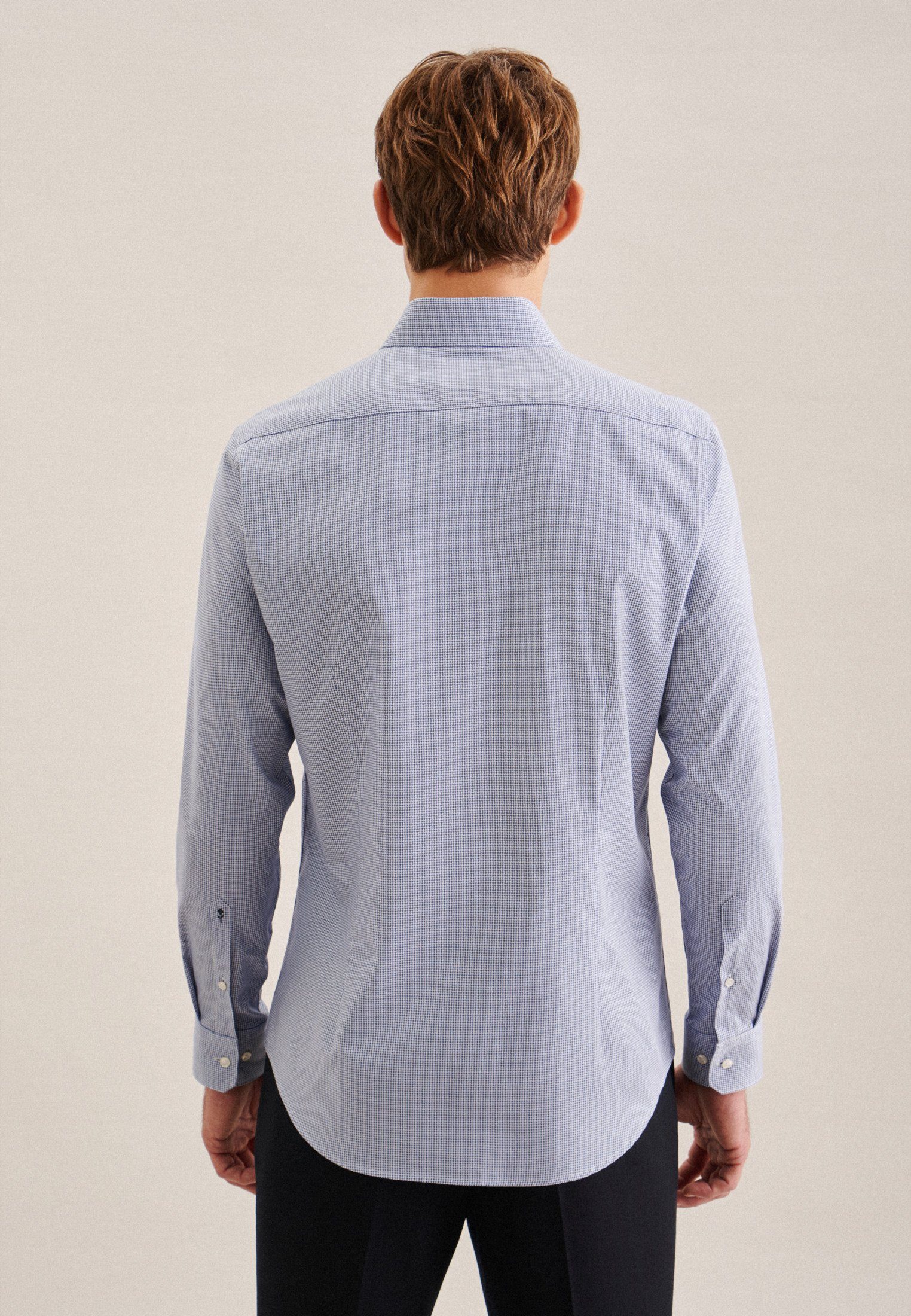 seidensticker Businesshemd Shaped Shaped 1/1 Kentkragen Pepita