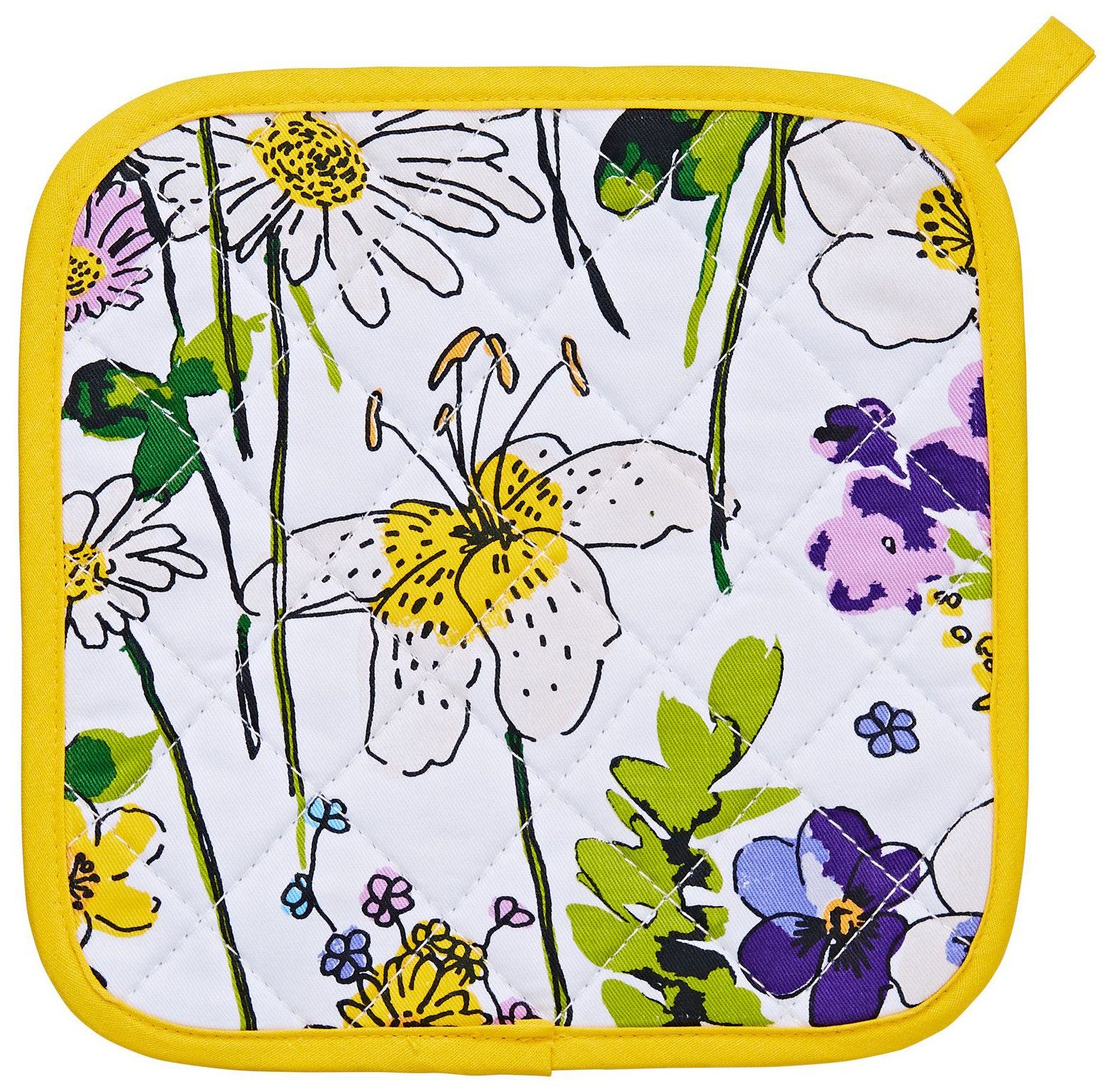 Ulster Weavers Topflappen Wildflower, (Set, 1-tlg., 1-teilig), 1x Topflappen hitzebeständig wattiert Pfannen Untersetzer ca.21x21cm
