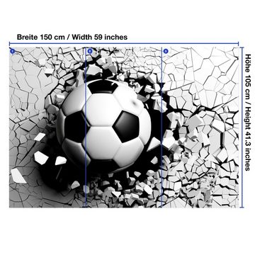wandmotiv24 Fototapete Ball Wanddurchbruch 3D Optik, glatt, Wandtapete, Motivtapete, matt, Vliestapete