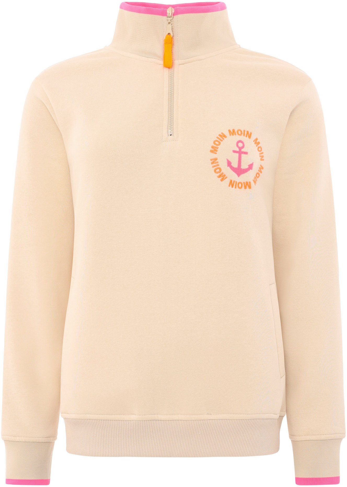 Zwillingsherz Troyer "Anker & Moin Classic" Stehkragen, Konstrastdetails, R günstig online kaufen