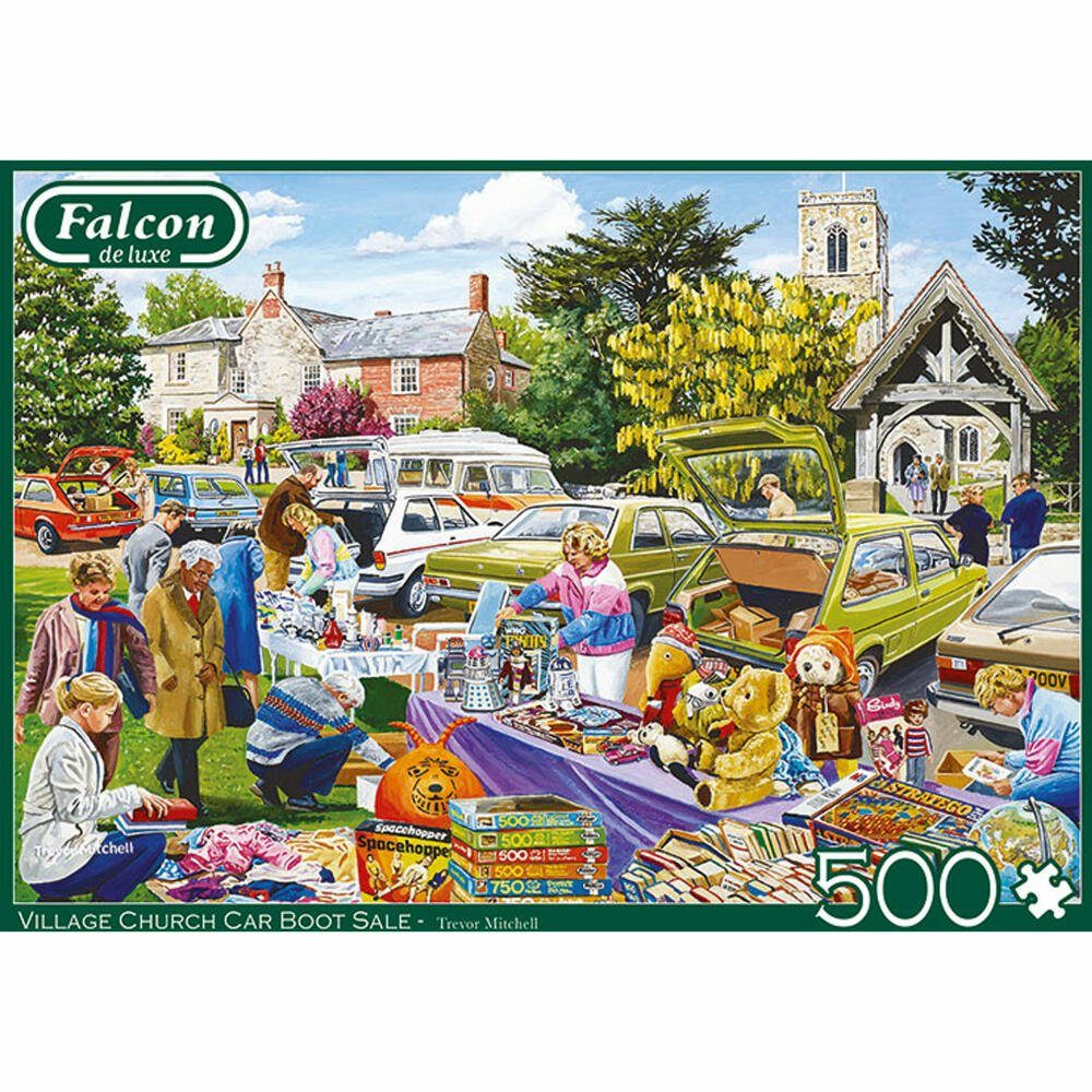 Jumbo Spiele Puzzle Falcon Village Puzzleteile Teile, Church Car 500 Boot Sale 500