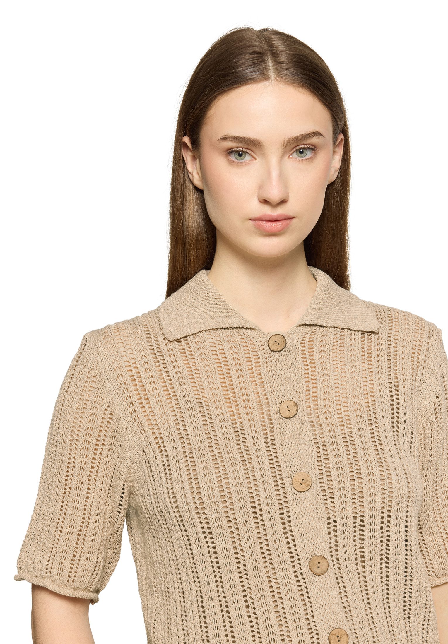 Cartoon Strickjacke Strick, Damen mit Knopfleiste (1-tlg)