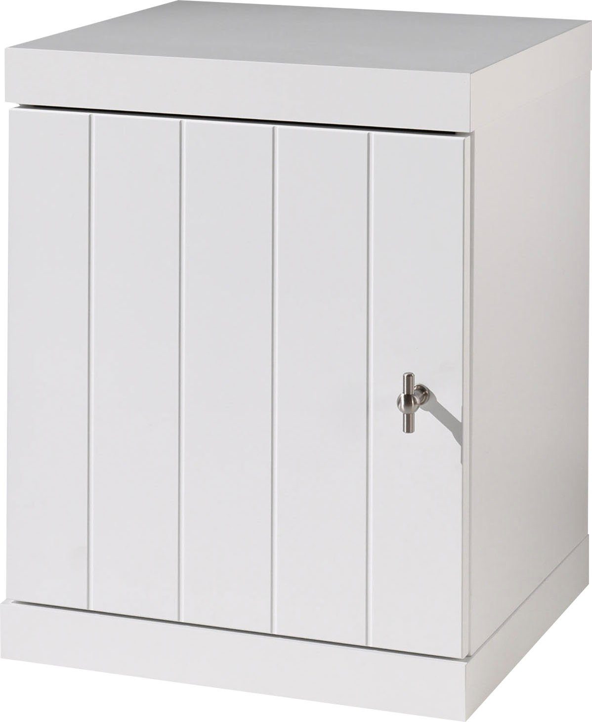 Vipack Nachtschrank (Made in Europe) Nachtkonsole rechts oder links anstellbar, mit 1 Drehtür, Ausf. Weiß