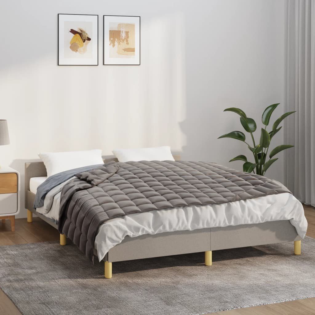 vidaXL Bettüberwurf Gewichtsdecke Grau 140x200 cm 10 kg Stoff