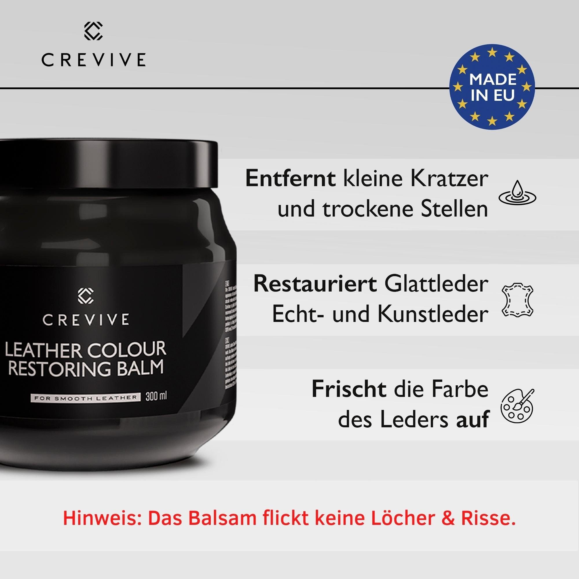 CREVIVE Lederpflege (1 St., Lederreparatur, sehr ergiebig), 300 ml Leder Reparatur, Lederreparatur Auto, Sofa, Couch