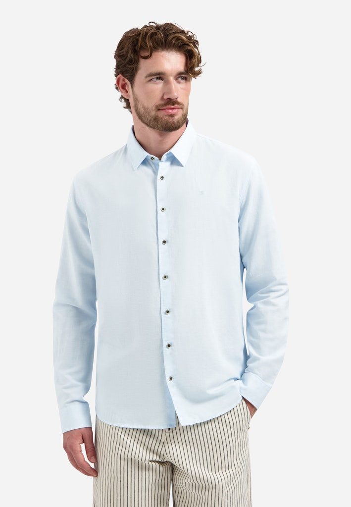 NO EXCESS Langarmshirt Shirt With Linen