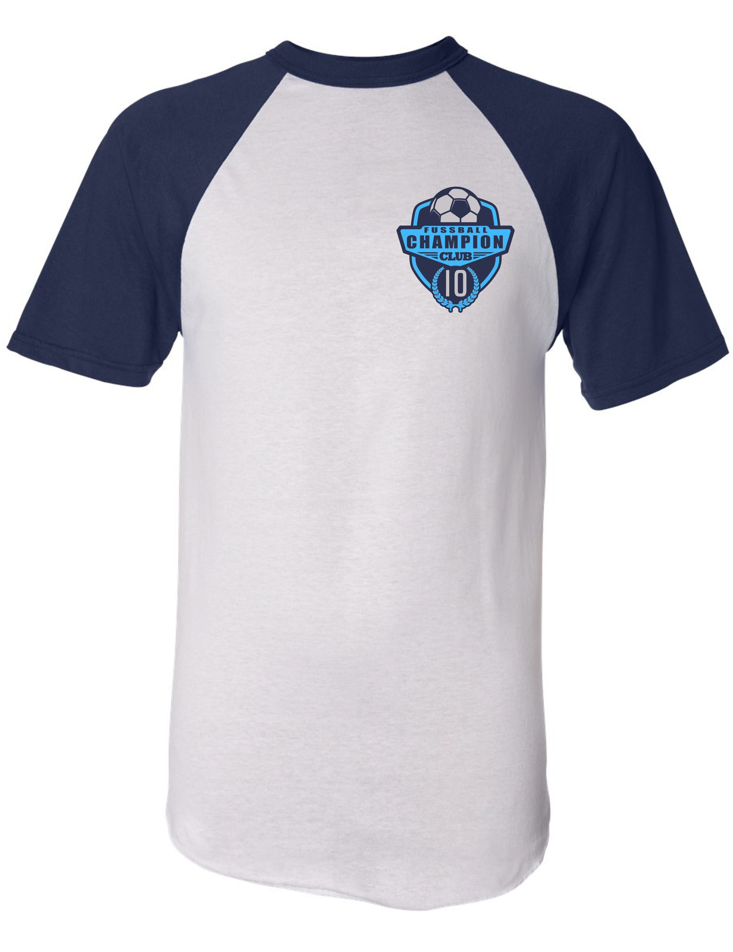 Baddery Print-Shirt Jungen Fußball Shirt in Trikot-Optik 10. Geburtstag: Champion 10 Jahre, hochwertiger Siebdruck, aus Baumwolle