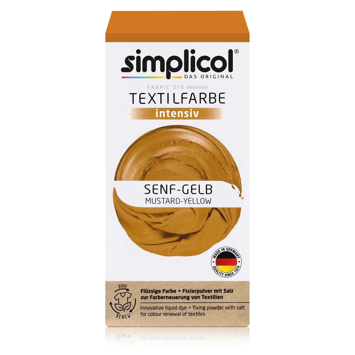 simplicol Textilfarbe Simplicol Textilfarbe intensiv Senf-Gelb Flüssigfarbe, Fixierer (1er P