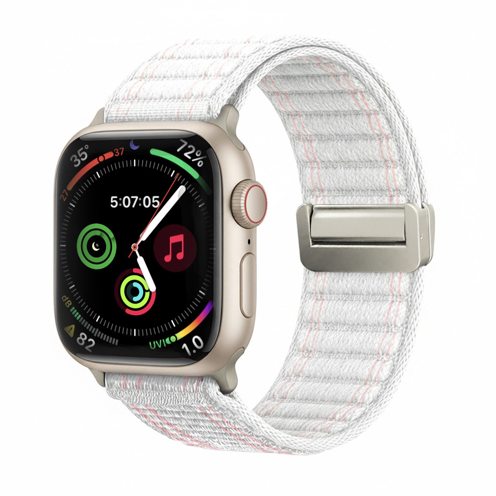 Tec-Expert Smartwatch-Armband für Apple Watch Series 1 42 mm Armband Ersatz Wechsel Band, Nylon Textil mit Magnetverschluss, stufenlos Verstellbar atmungsaktiv