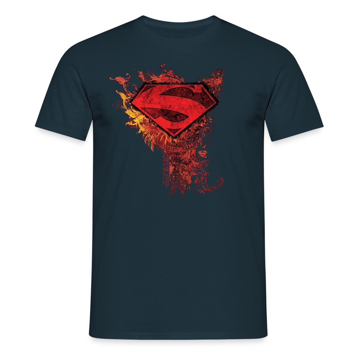 Spreadshirt T-Shirt DC Comics Superman Logo Strength Männer T-Shirt (1-tlg)