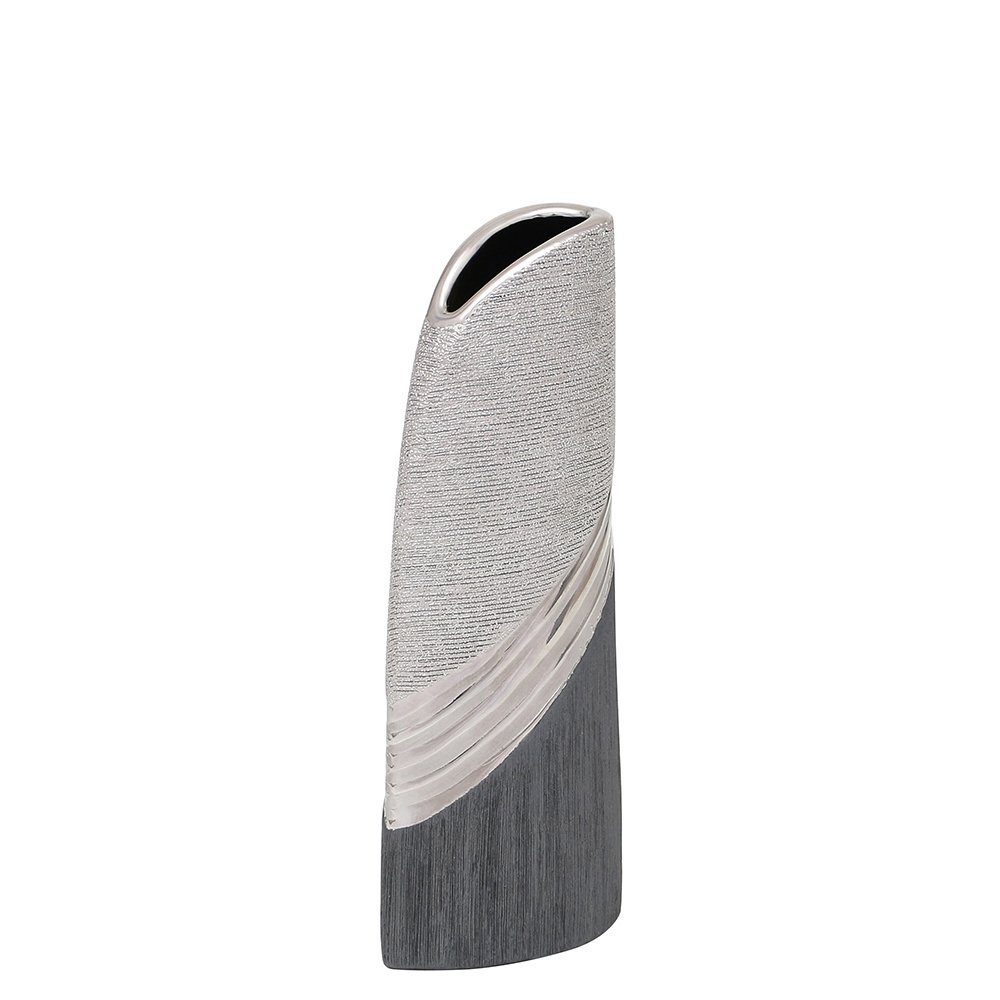 Dekovase Edle moderne Deko Designer Keramik Vase in silber-
