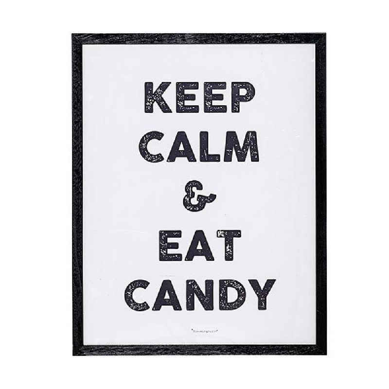 Bloomingville Wanddekoobjekt Bild Mit Rahmen Keep Clam And Eat Candy