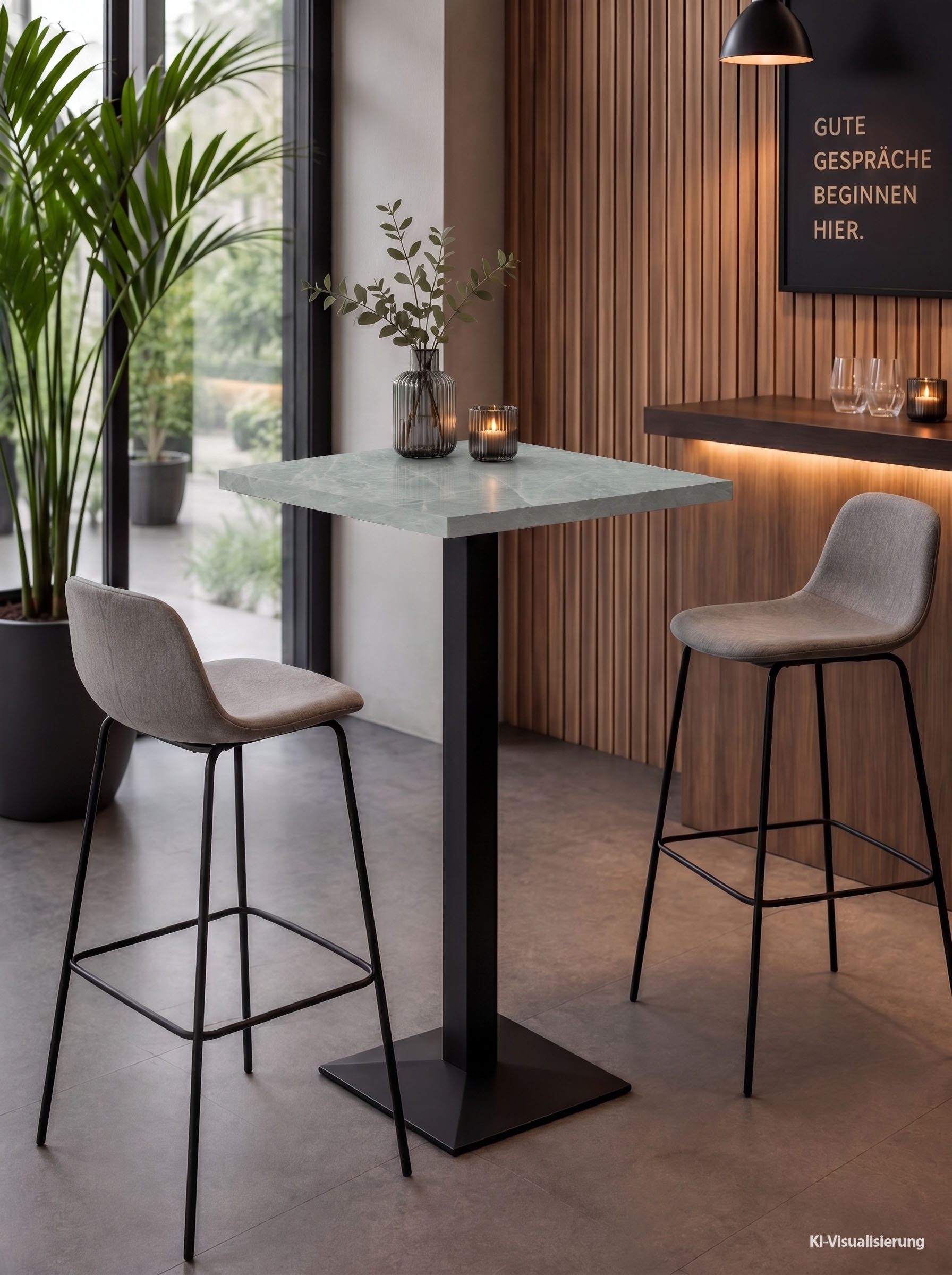 Mäusbacher Bistrotisch Big Bistro Metall, Quadrat-Säulengestell, eckige Platte BHT 70x105x70 cm