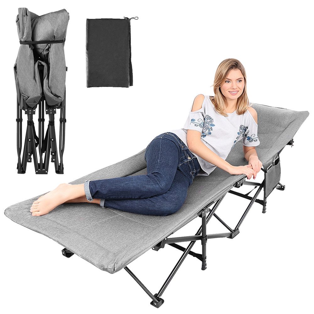 JEOBEST Feldbett Campingbett Feldbett Klappbar Mit Dicker Matratze (1-St.1 Klappbett) Garten Camping Angeln Festival Reise