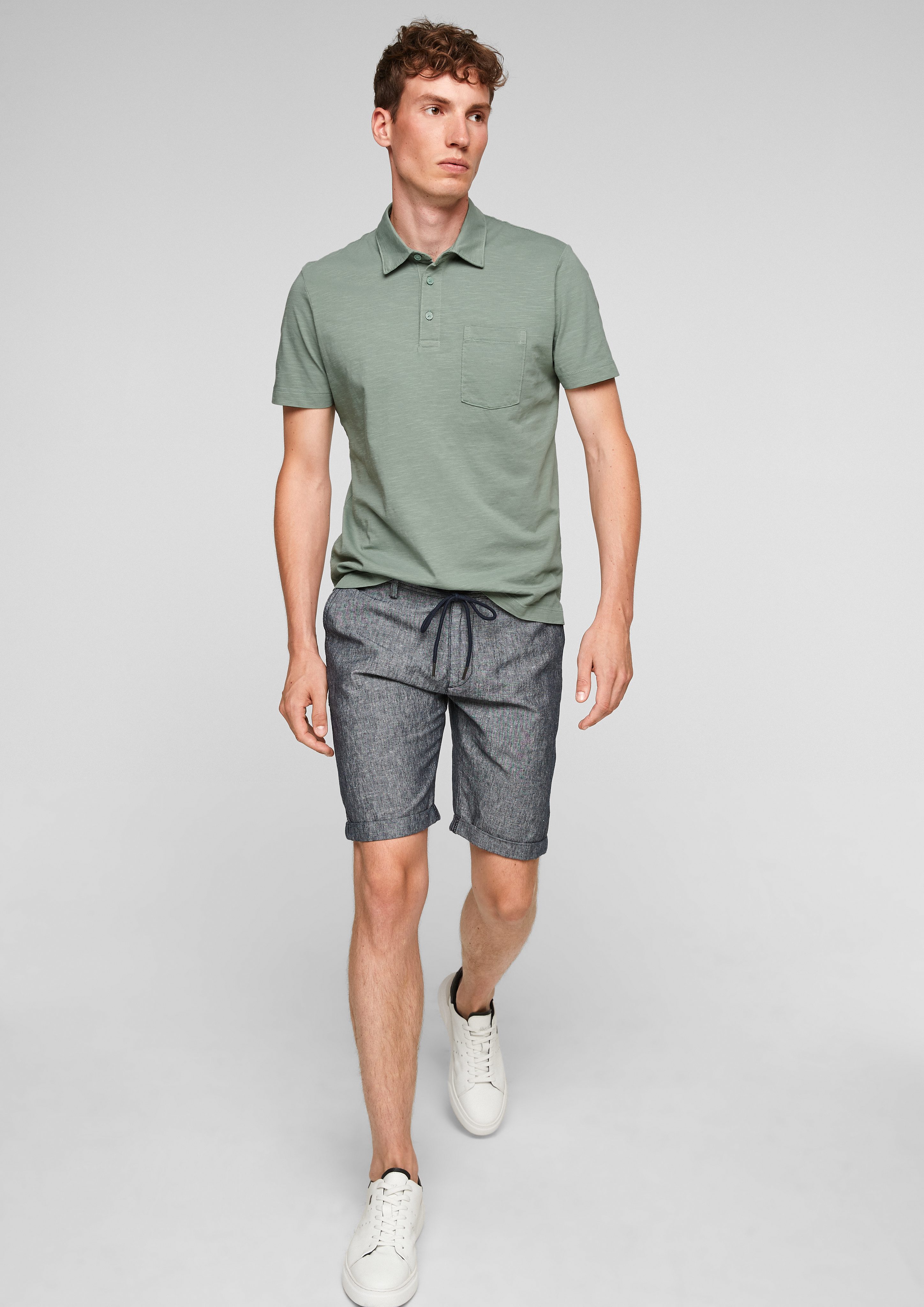 Flammgarn-Struktur green light Poloshirt s.Oliver mit Poloshirt