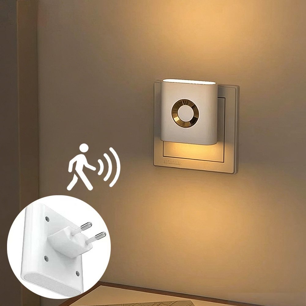 PRIISF Wandleuchte 2 Stück LED Nachtlicht Steckdosenleuchte mit Bewegungsme günstig online kaufen