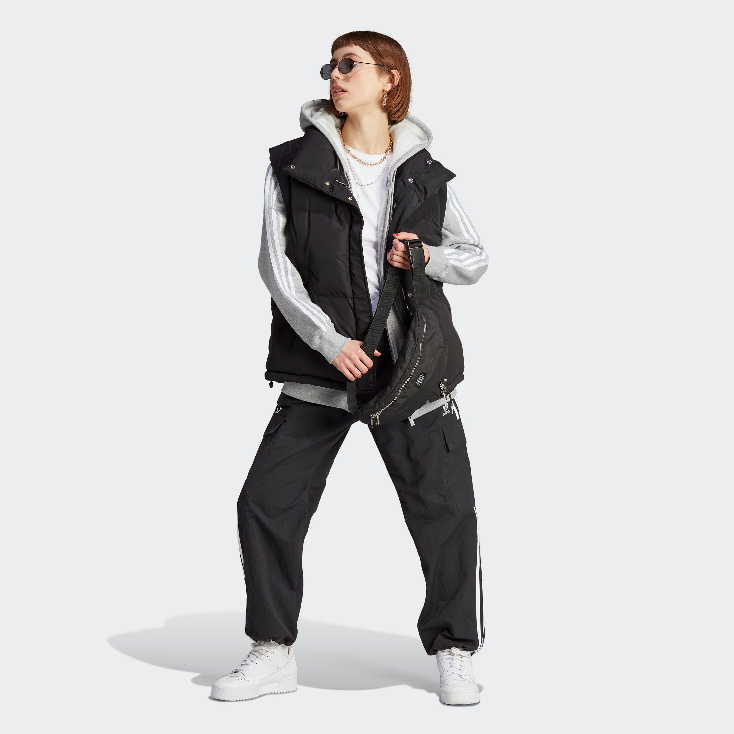 adidas Originals Kapuzensweatshirt ADICOLOR CLASSICS Grey 3STREIFEN Heather KAPUZENJACKE Medium