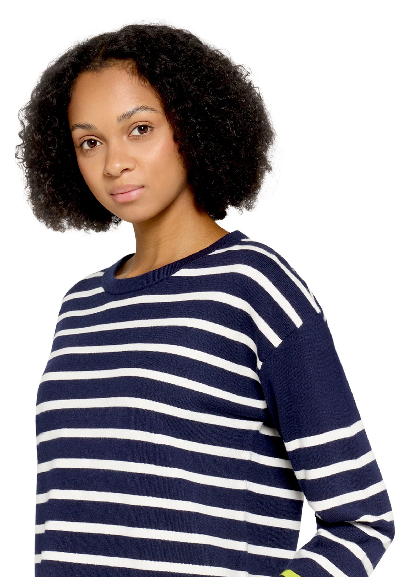 Cartoon Strickpullover Damen mit Rundhalsausschnitt (1-tlg)