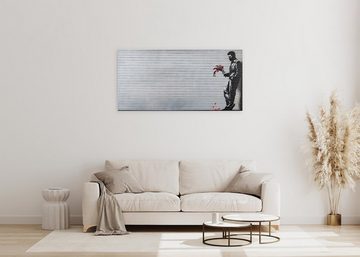 KUNSTLOFT Gemälde Banksy's Cavalier 120x60 cm, Leinwandbild 100% HANDGEMALT Wandbild Wohnzimmer