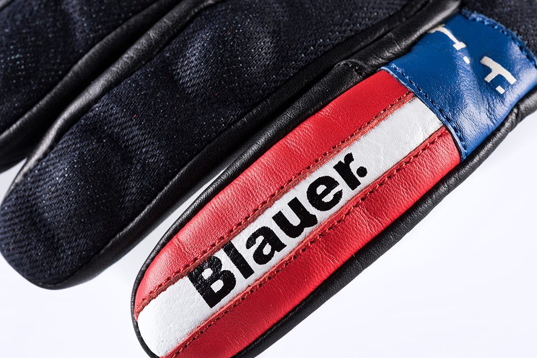 Blauer Motorradhandschuhe Combo Carbon Denim USA Motorradhandschuhe