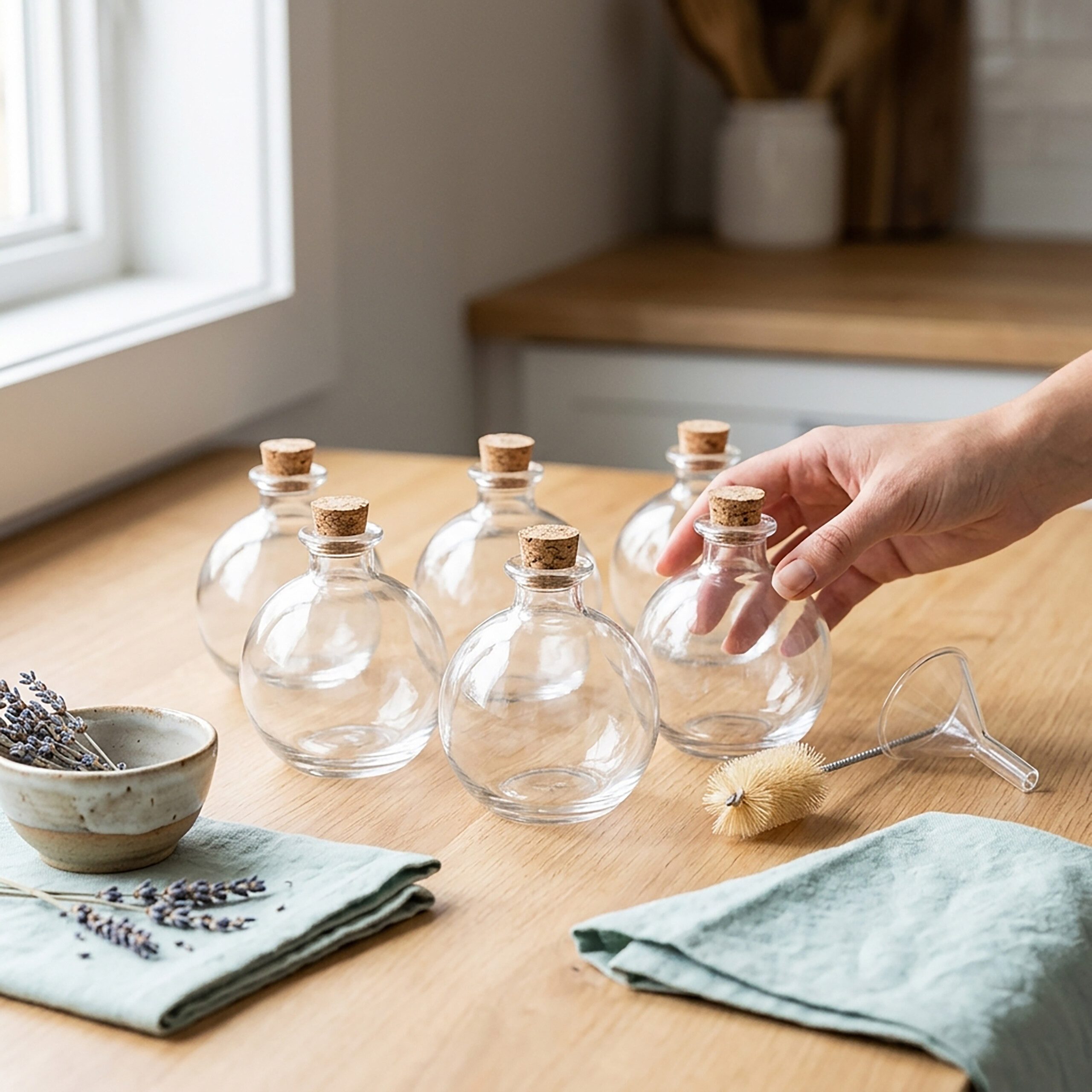 relaxdays Vorratsglas Glasflaschen mit Korken 6er Set, Glas, (6-tlg) – Bild 5 von 5