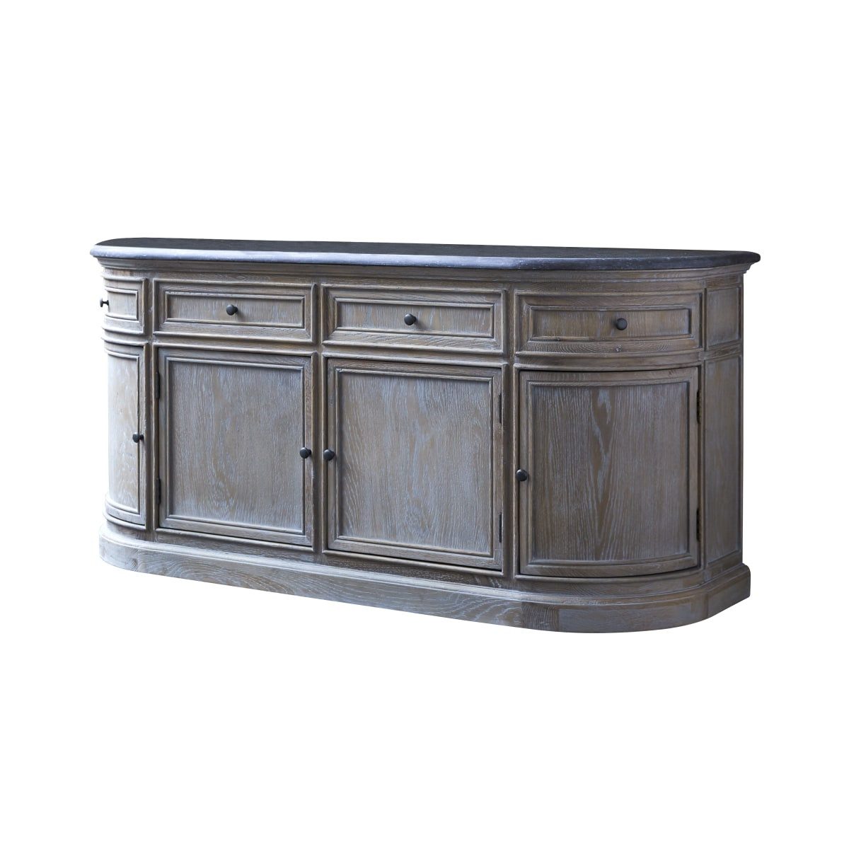 Tikamoon Waschtisch Badezimmermöbel aus Eichenholz mit Doppelwaschbecken Louise 180 cm