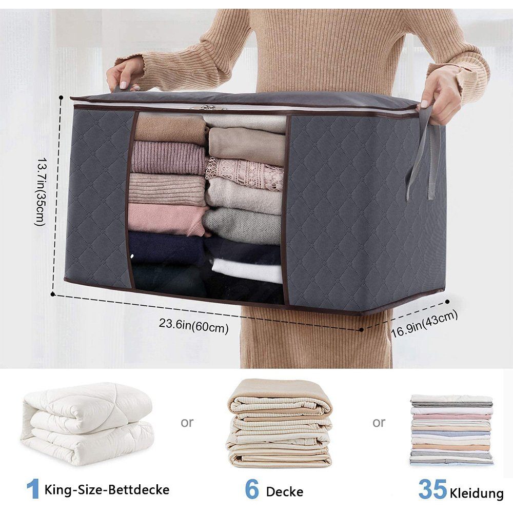 2er Set Aufbewahrungstasche Faltbar Kleideraufbewahrung für Bettwäsche Kissen DE 