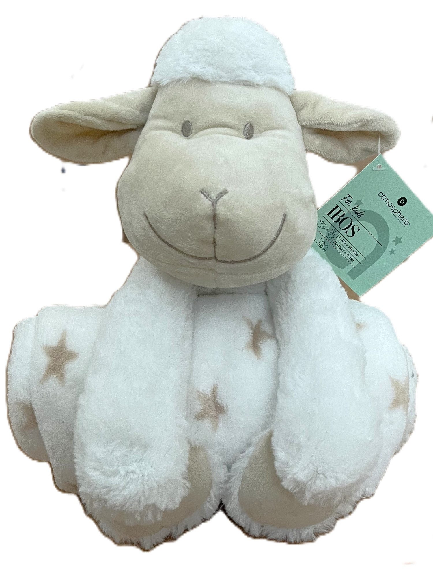 Atmosphera Créateur d'intérieur Kuscheltier Plüschtier mit Decke zur Geburt Baby Schaf Plüsch Weiß 25 cm (2-St), Kuscheltier mit Decke